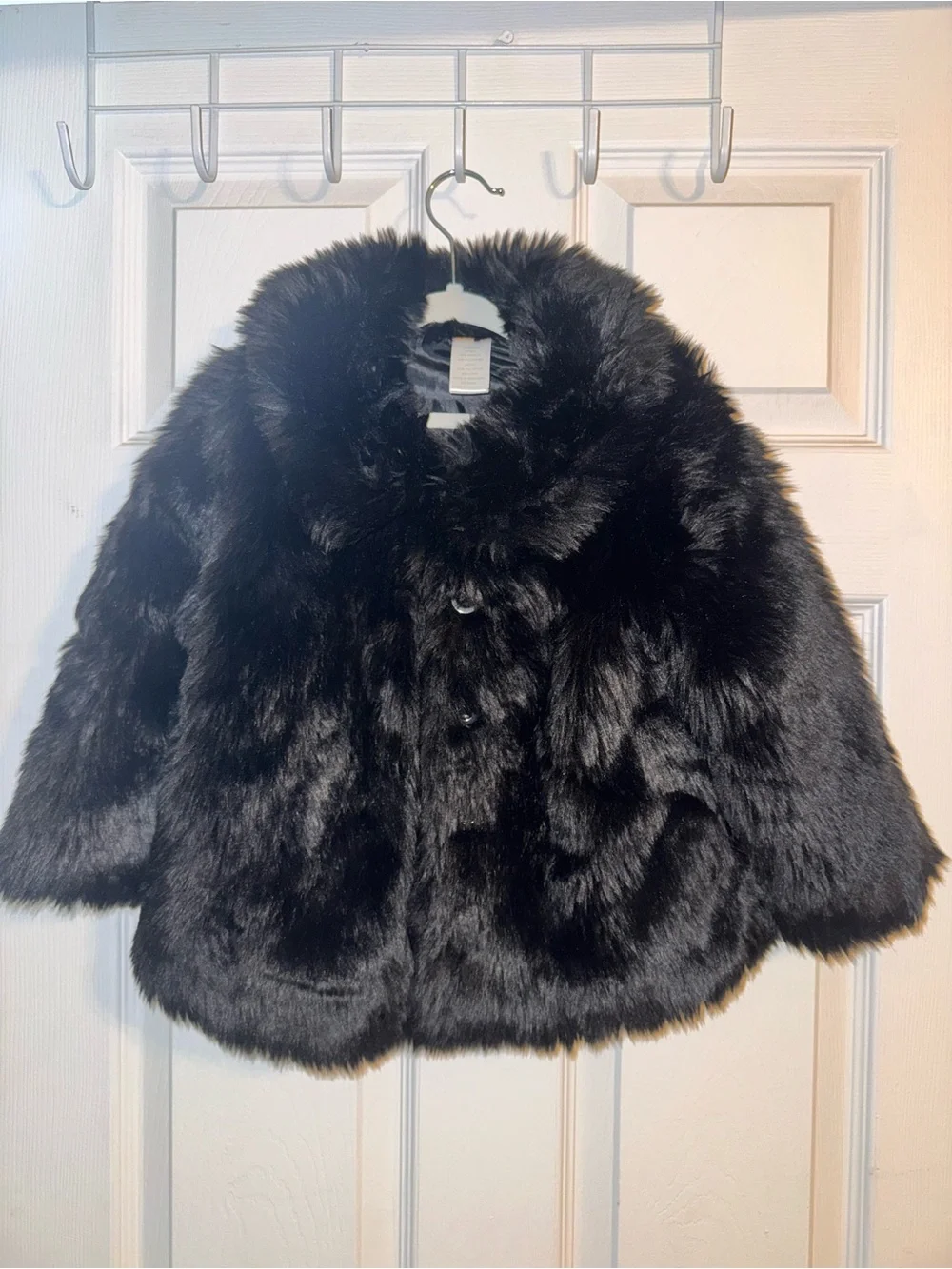 Gymboree Girls Black Faux Fur Coat Size 4 Holiday Dressy Jacket